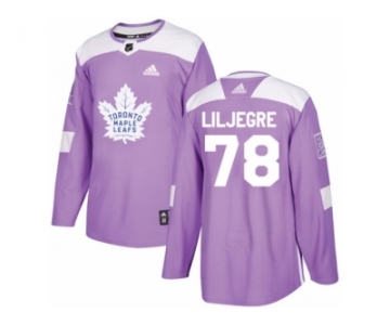 Men Adidas Toronto Maple Leafs #78 Timothy Liljegren Authentic Purple Fights Cancer Practice NHL Jersey