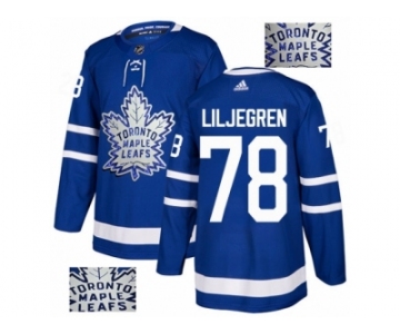 Men Adidas Toronto Maple Leafs #78 Timothy Liljegren Authentic Royal Blue Fashion Gold NHL Jersey