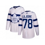 Men Adidas Toronto Maple Leafs #78 Timothy Liljegren Authentic White 2018 Stadium Series NHL Jersey