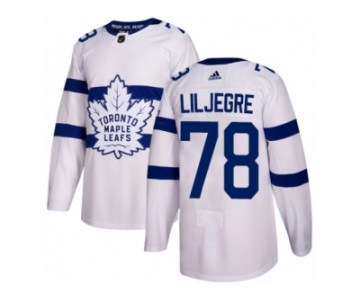 Men Adidas Toronto Maple Leafs #78 Timothy Liljegren Authentic White 2018 Stadium Series NHL Jersey