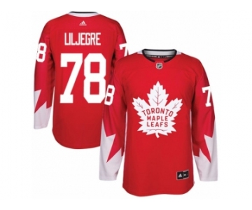 Men Adidas Toronto Maple Leafs #78 Timothy Liljegren Premier Red Alternate NHL Jersey