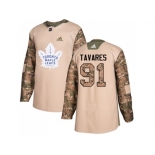 Men Adidas Toronto Maple Leafs #91 John Tavares Camo Authentic 2017 Veterans Day Stitched NHL Jersey