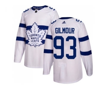 Men Adidas Toronto Maple Leafs #93 Doug Gilmour White Authentic 2018 Stadium Series Stitched NHL Jersey