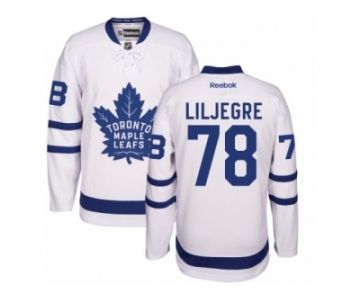 Men Reebok Toronto Maple Leafs #78 Timothy Liljegren Authentic White Away NHL Jersey