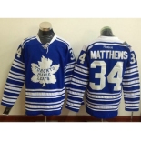 Men Toronto Maple Leafs #34 Auston Matthews Blue 1917-2017 100th Anniversary Stitched NHL Jersey