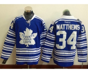 Men Toronto Maple Leafs #34 Auston Matthews Blue 1917-2017 100th Anniversary Stitched NHL Jersey