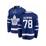 Men Toronto Maple Leafs #78 Timothy Liljegren Authentic Royal Blue Home Fanatics Branded Breakaway NHL Jersey