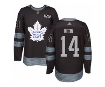 Men's Adidas Toronto Maple Leafs #14 Dave Keon Authentic Black 1917-2017 100th Anniversary NHL Jersey