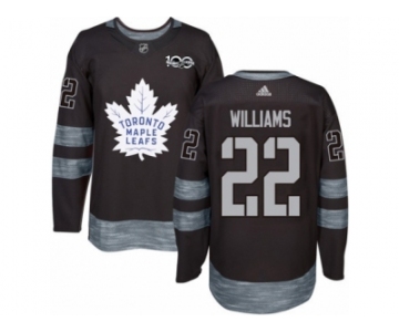 Men's Adidas Toronto Maple Leafs #22 Tiger Williams Authentic Black 1917-2017 100th Anniversary NHL Jersey