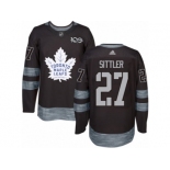 Men's Adidas Toronto Maple Leafs #27 Darryl Sittler Authentic Black 1917-2017 100th Anniversary NHL Jersey