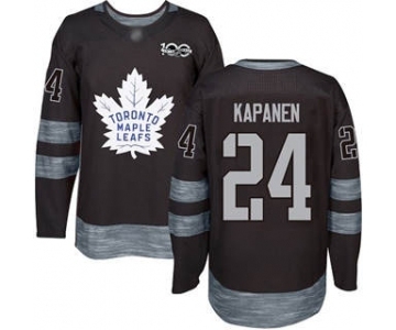 Men's Maple Leafs #24 Kasperi Kapanen Black 1917-2017 100th Anniversary Stitched Hockey Jersey