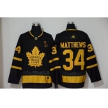 Men's Maple Leafs #34 Auston Matthews Black City Edition Authentic Stitched Hockey Jersey