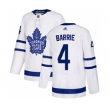 Men's Maple Leafs #4 Tyson Barrie White Road Stitched Hockey Jersey