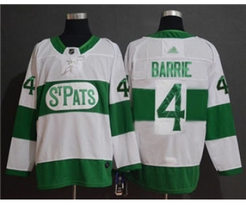 Men's Maple Leafs #4 Tyson Barrie White St. Pats Stitched Hockey Jersey