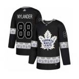 Men's Maple Leafs #88 William Nylander Black Authentic Team Logo Fashion Stitched Hockey Jersey