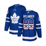 Men's Maple Leafs #88 William Nylander Blue Home Authentic USA Flag Stitched Hockey Jersey