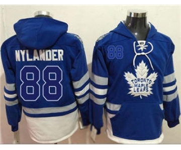 Men's Maple Leafs #88 William Nylander Blue Name & Number Pullover Hockey Hoodie