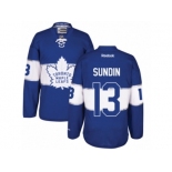 Men's Reebok Toronto Maple Leafs #13 Mats Sundin Authentic Royal Blue 2017 Centennial Classic NHL Jersey