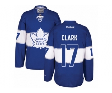 Men's Reebok Toronto Maple Leafs #17 Wendel Clark Authentic Royal Blue 2017 Centennial Classic NHL Jersey