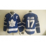 Men's Reebok Toronto Maple Leafs #17 Wendel Clark Authentic Royal Blue New Third NHL Jersey