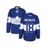 Men's Reebok Toronto Maple Leafs #18 Milan Michalek Authentic Royal Blue 2017 Centennial Classic NHL Jersey