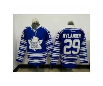 Men's Reebok Toronto Maple Leafs #29 William Nylander Authentic Royal Blue white NHL Jersey