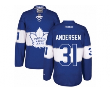 Men's Reebok Toronto Maple Leafs #31 Frederik Andersen Authentic Royal Blue 2017 Centennial Classic NHL Jersey