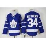 Men's Reebok Toronto Maple Leafs #34 Auston Matthews Authentic Royal Blue New Third NHL Jersey