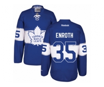 Men's Reebok Toronto Maple Leafs #35 Jhonas Enroth Authentic Royal Blue 2017 Centennial Classic NHL Jersey