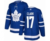 Men's Toronto Maple Leafs  #17 Wendel Clark Blue Home Authentic Stitched NHL Jersey