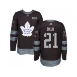 Men's Toronto Maple Leafs #21 Bobby Baun Black 1917-2017 100th Anniversary Stitched NHL Jersey