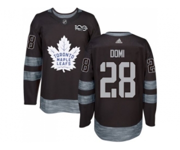 Men's Toronto Maple Leafs #28 Tie Domi Black 1917-2017 100th Anniversary Stitched NHL Jersey