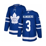 Men's Toronto Maple Leafs #3 John Klingberg Blue Stitched Jersey