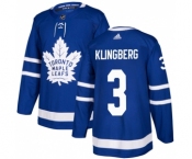 Men's Toronto Maple Leafs #3 John Klingberg Blue Stitched Jersey