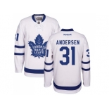 Men's Toronto Maple Leafs #31 Frederik Andersen White Away NHL Jersey