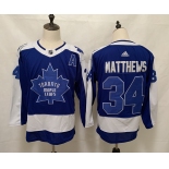 Men's Toronto Maple Leafs #34 Auston Matthews Authentic Royal Blue 2021 New Hockey Jersey