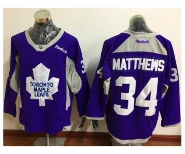 Men's Toronto Maple Leafs #34 Auston Matthews Purple Practice Stitched NHL Jersey