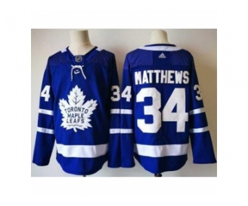 Men's Toronto Maple Leafs #34 Auston Matthews Royal Blue Home 2017-2018 adidas Hockey Stitched NHL Jersey