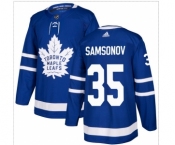 Men's Toronto Maple Leafs #35 Ilya Samsonov Blue Stitched Jersey