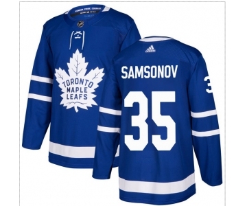 Men's Toronto Maple Leafs #35 Ilya Samsonov Blue Stitched Jersey