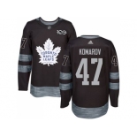 Men's Toronto Maple Leafs #47 Leo Komarov Black 1917-2017 100th Anniversary Stitched NHL Jersey