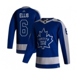 Men's Toronto Maple Leafs #6 Ron Ellis 2021 Reverse Retro Blue Special Edition Authentic Jersey