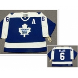 Men's Toronto Maple Leafs #6 Ron Ellis With A Patch Blue With White Throwback CCM Jersey