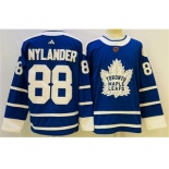 Men's Toronto Maple Leafs #88 William Nylander Blue 2022 Reverse Retro Stitched Jersey