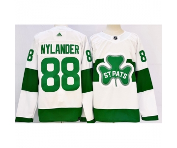 Men's Toronto Maple Leafs #88 William Nylander White St Patricks Authentic Jersey