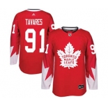 Men's Toronto Maple Leafs #91 John Tavares Red Team Canada Stitched Hockey Jersey