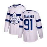 Men's Toronto Maple Leafs #91 John Tavares White 2018 Stadium Series Stitched Hockey Jersey