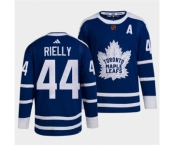 Men's Toronto Maple Leafs Black #44 Morgan Rielly Blue 2022 Reverse Retro Stitched Jersey