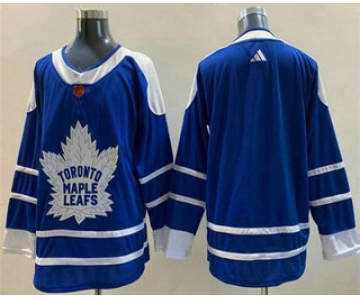 Men's Toronto Maple Leafs Blank Blue 2022 Reverse Retro Stitched Jersey