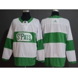 Men's Toronto Maple Leafs Blank White 2019 St. Patrick's Day Hockey Jersey